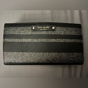 Kate Spade Bifold Wallet - Black & Silver/Sparkle